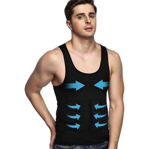 Odoland Men's Body Shaper Vest Tank Top - XXL - Black